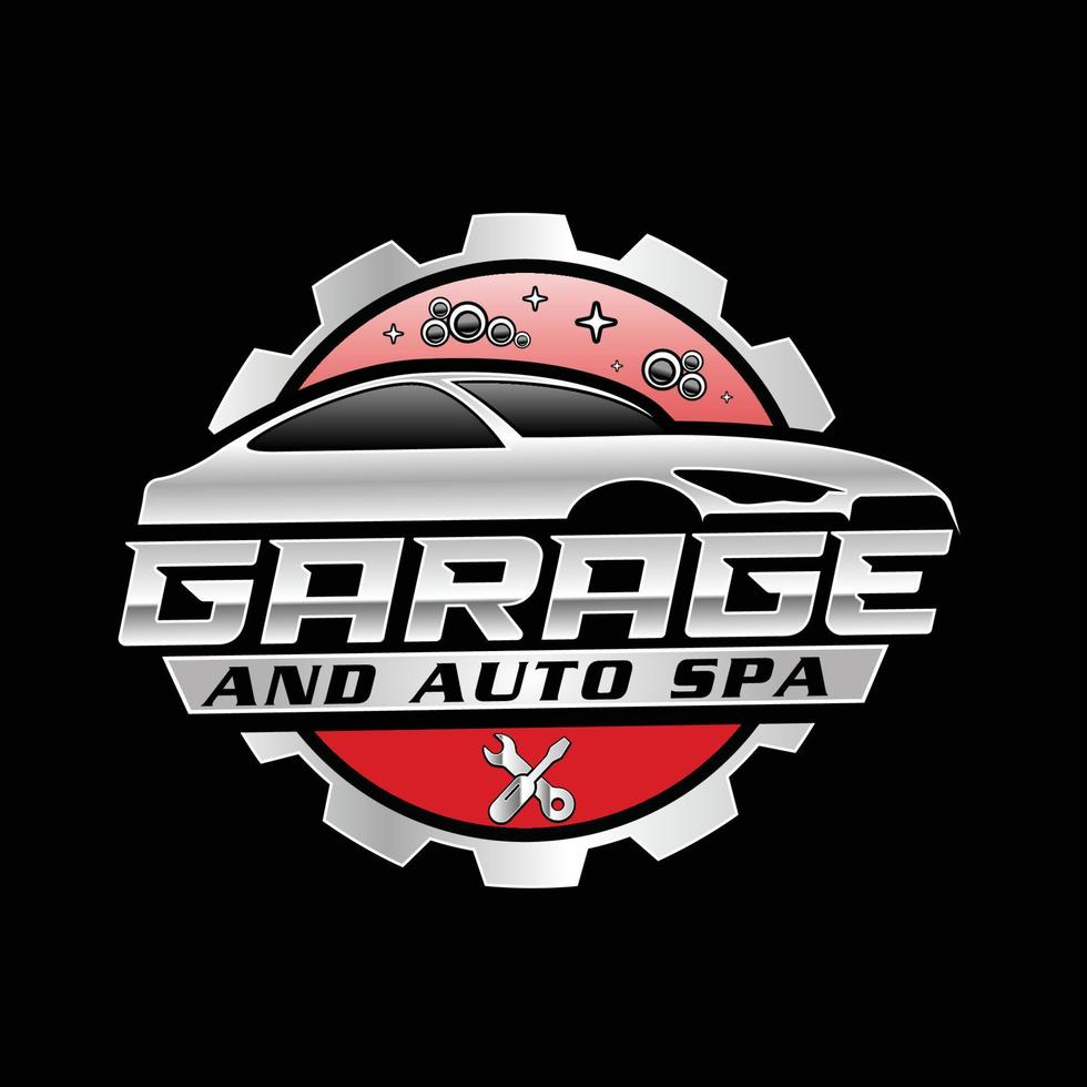 Garage auto detailing logo design template vector