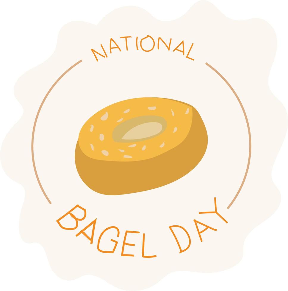 15 de enero es la ilustración de vector de día nacional de bagel