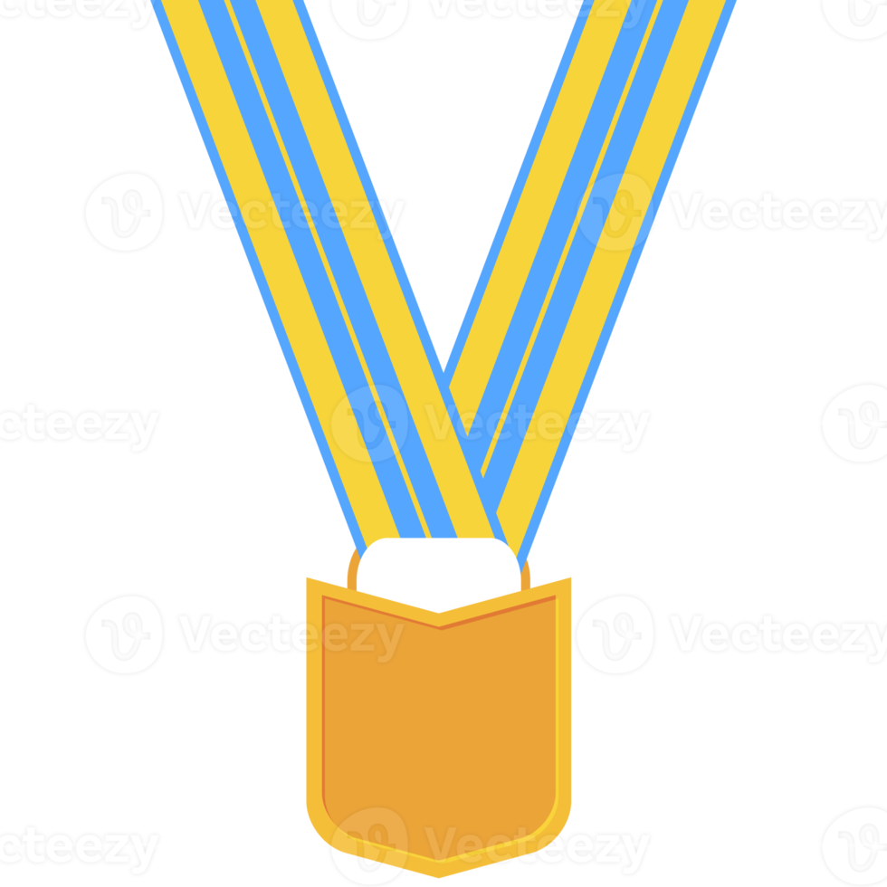 blank medal gold ribbon basic shape png