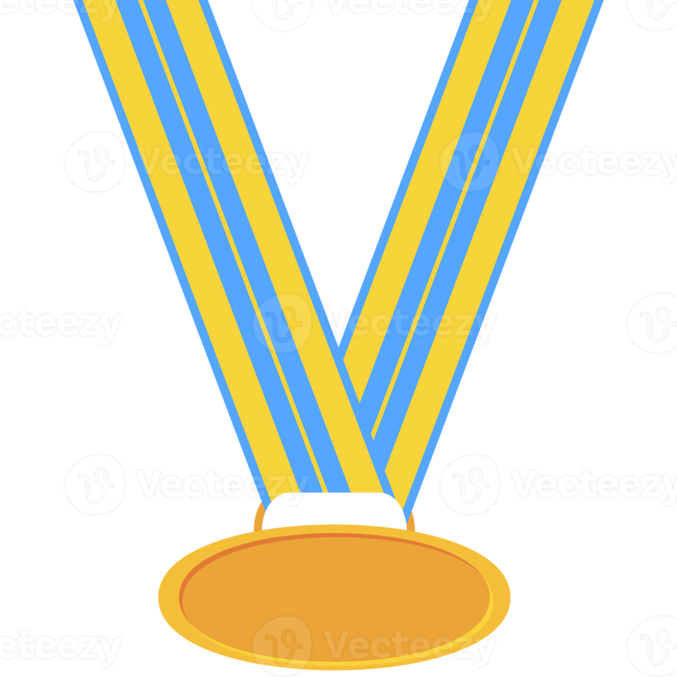 blank medal gold ribbon basic shape png