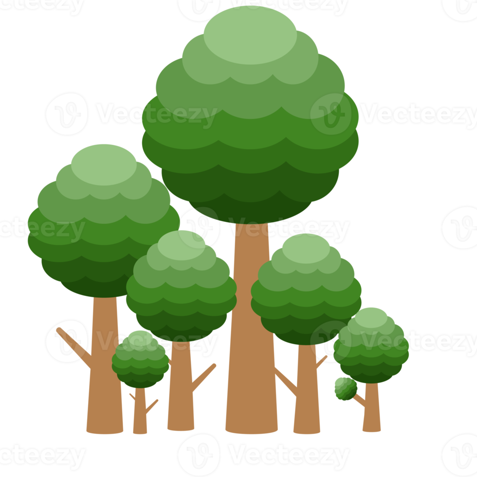 Little Forest Realistic Tree Collection of different kinds of Plant png