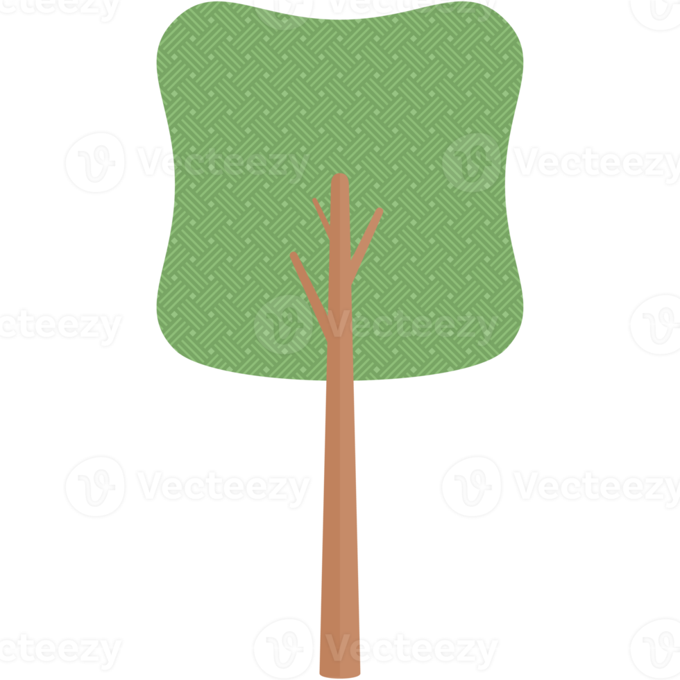 Flat Tree Style Aesthetic Collection Set png