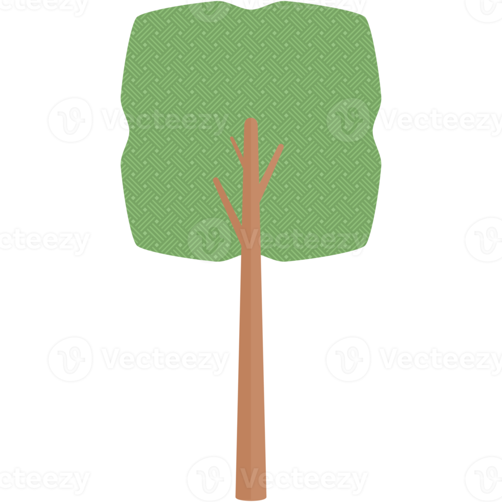 Flat Tree Style Aesthetic Collection Set png