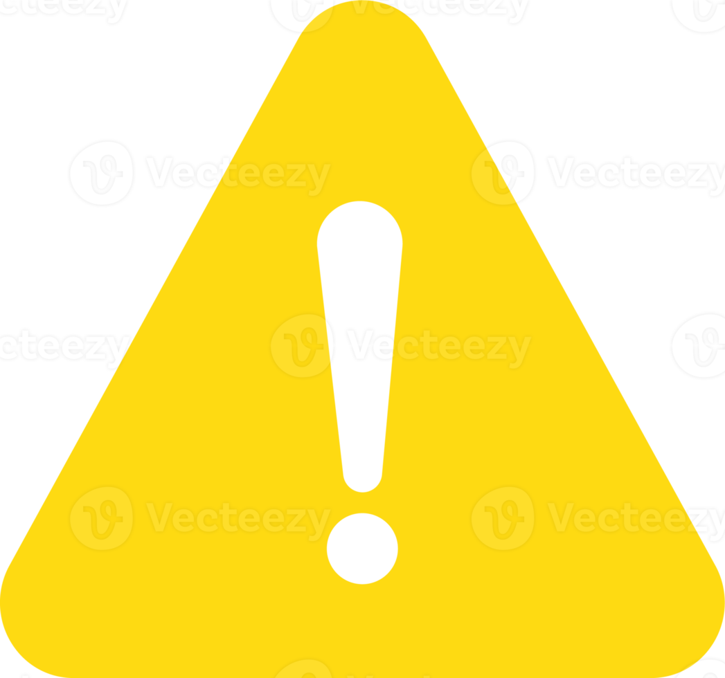 Warning message concept represented by exclamation mark icon. Exclamation symbol in triangle. png