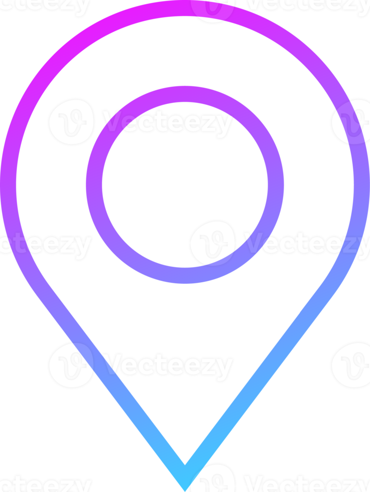 Kartenpositions-Pin-Symbol in Verlaufsfarben. Adressschilder Abbildung. png