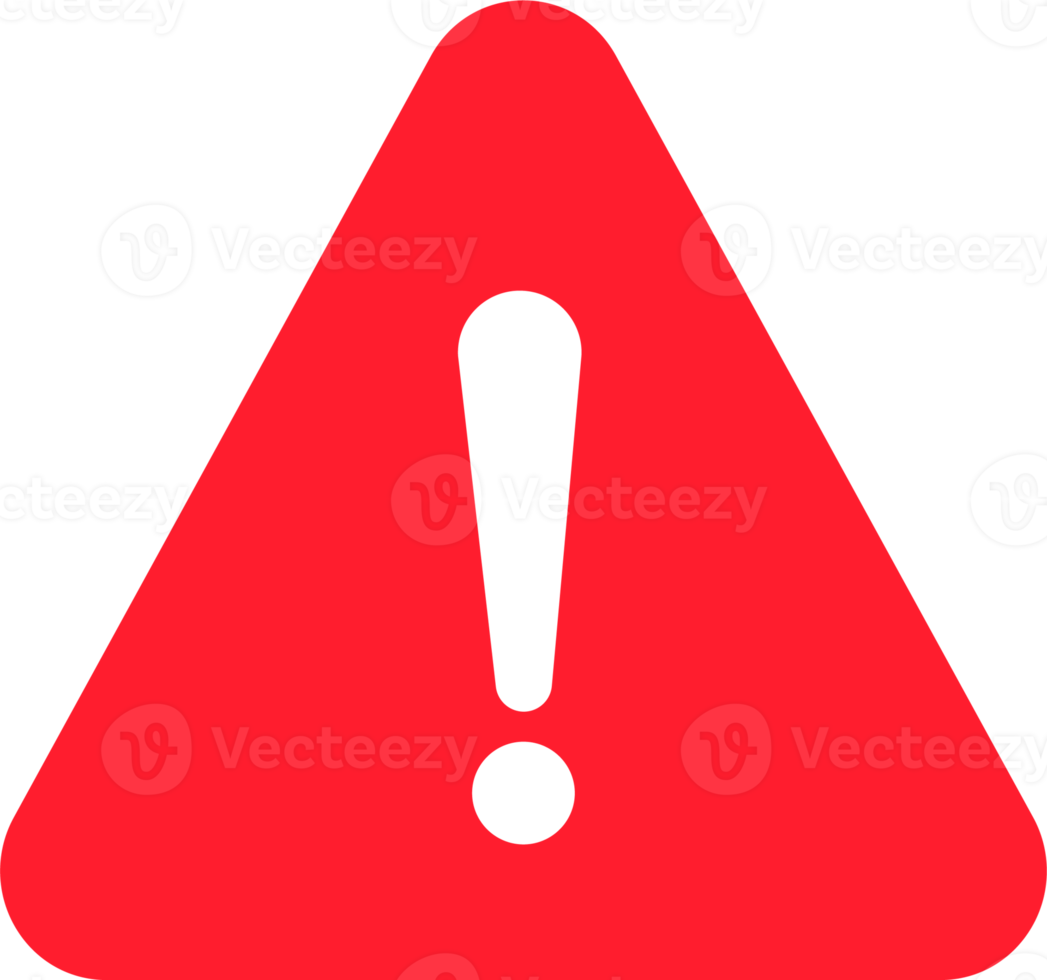 concept de message d'avertissement représenté par l'icône de point d'exclamation. symbole d'exclamation dans le triangle. png