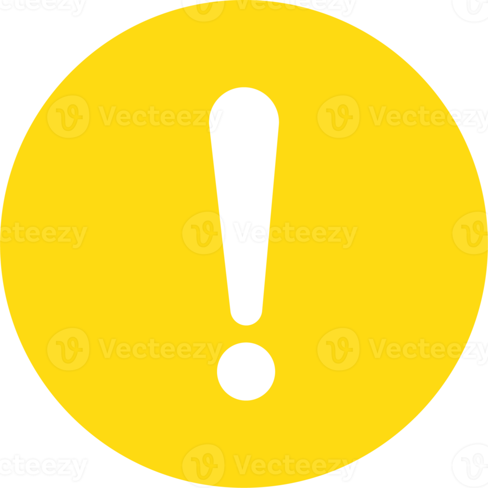 Warning message concept represented by exclamation mark icon. Exclamation symbol in circle. png