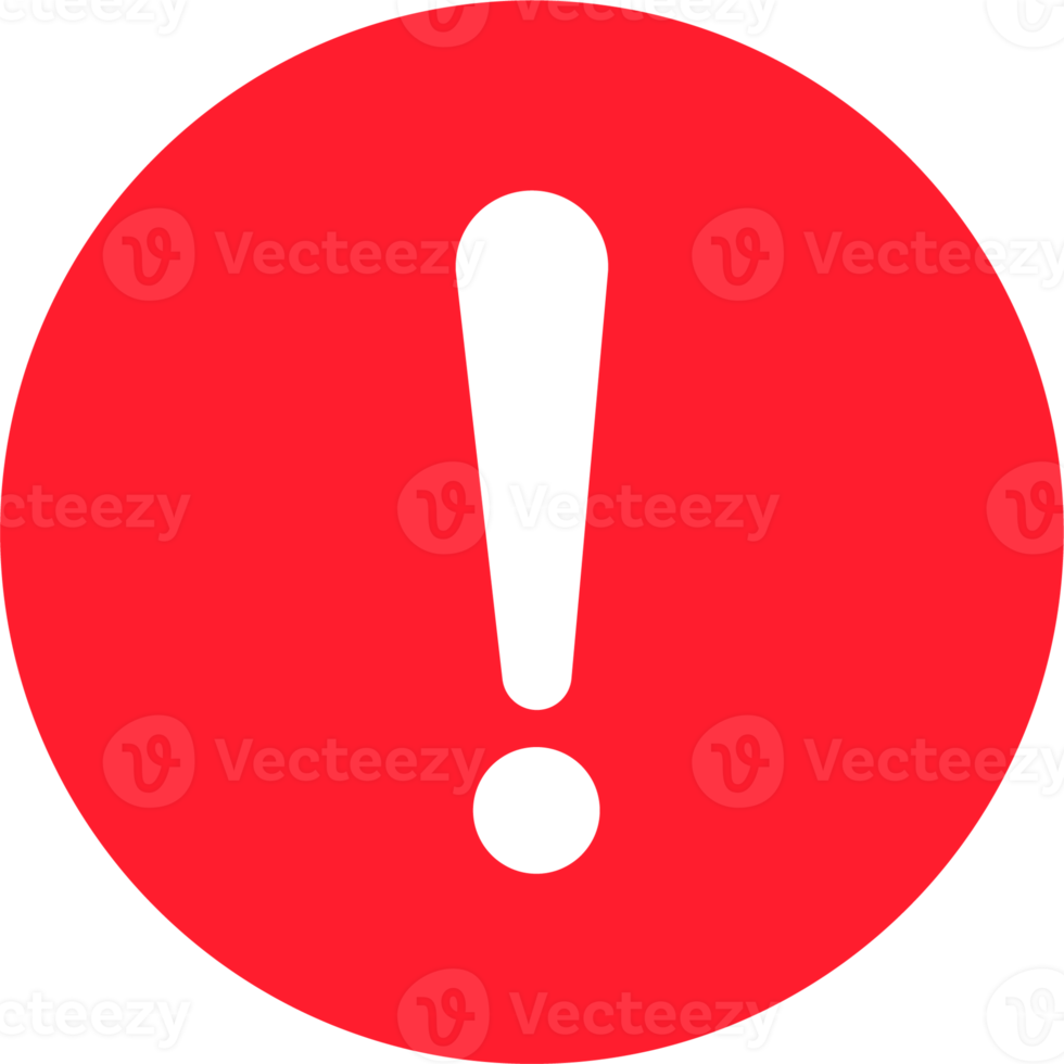 Warning message concept represented by exclamation mark icon. Exclamation symbol in circle. png