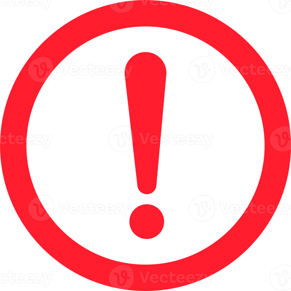 Warning message concept represented by exclamation mark icon. Exclamation symbol in circle. png