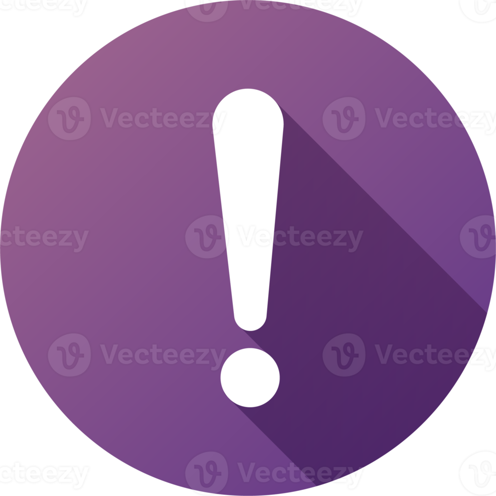 Warning message concept represented by exclamation mark icon. Exclamation symbol in circle. png