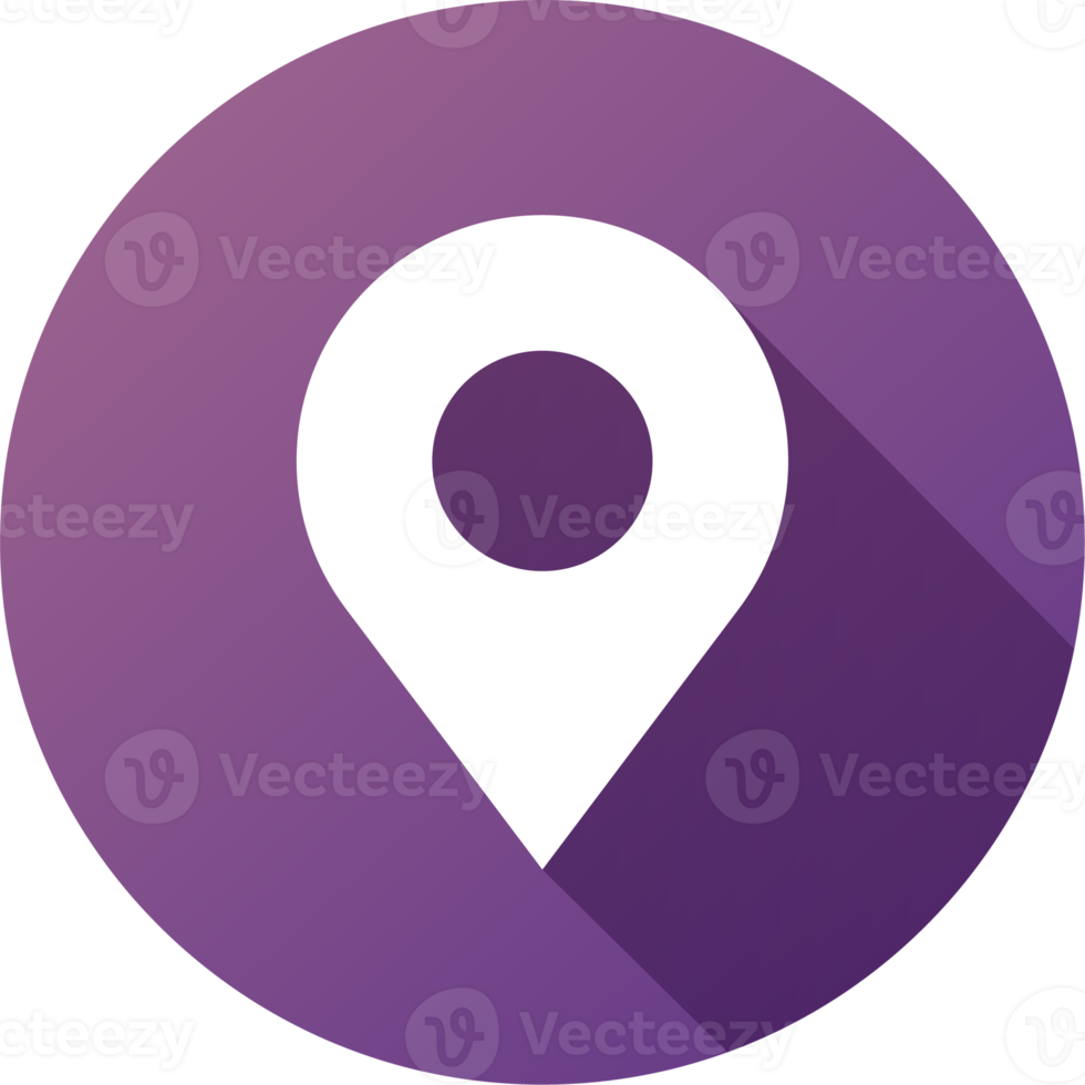 Map location pin icon in flat design style. Address signs illustration. png