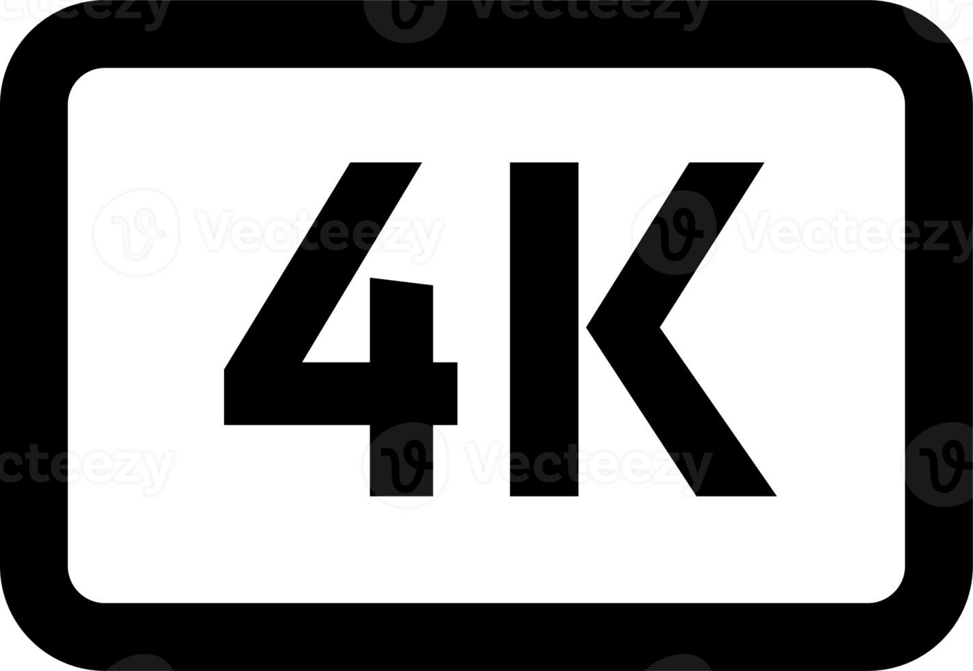 Gradient video quality or resolution icons in 4k. Video screen technology. png