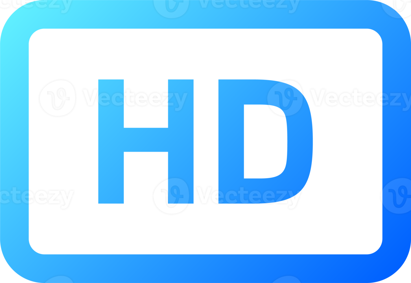 Gradient video quality or resolution icons in HD. Video screen technology. png