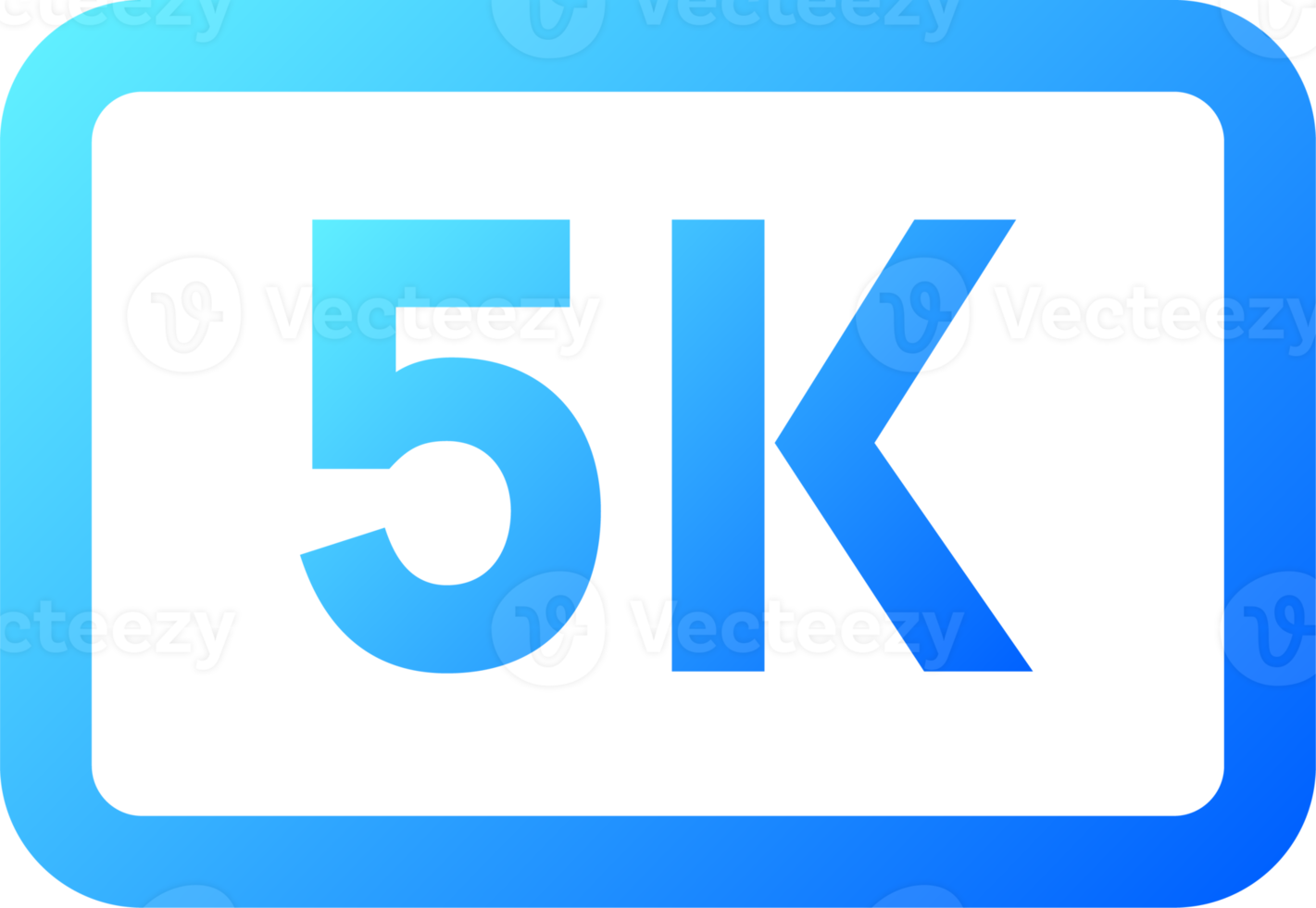 Gradient video quality or resolution icons in 5k. Video screen technology. png