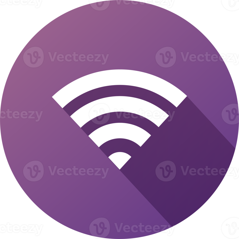 Wifi icon in flat design style. Wireless signs vector illustration. png