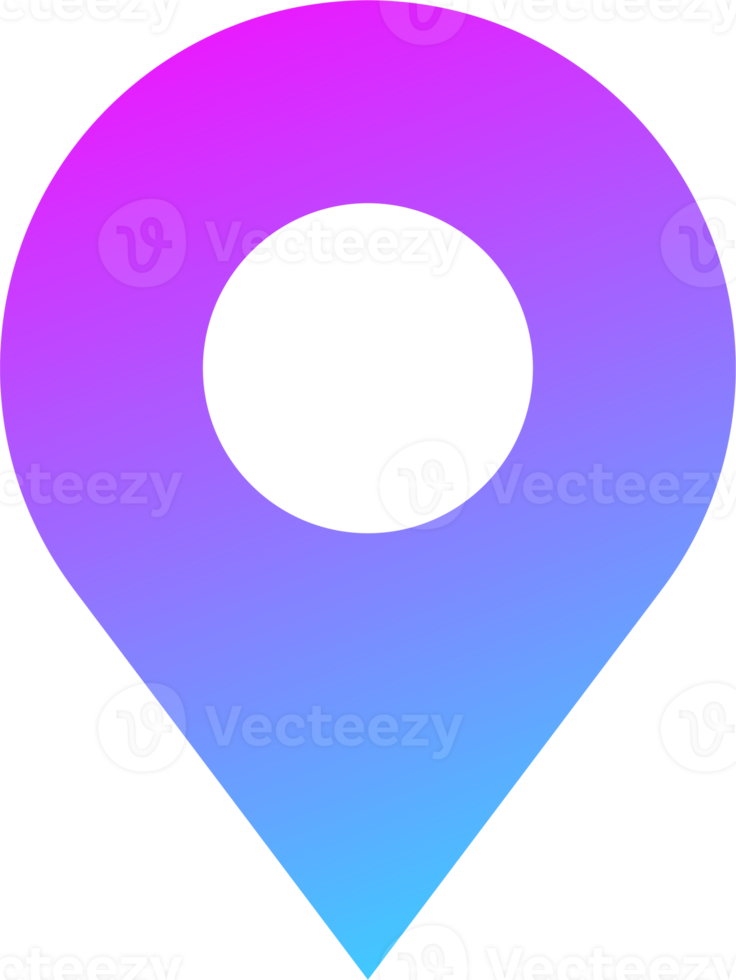 Kartenpositions-Pin-Symbol in Verlaufsfarben. Adressschilder Abbildung. png