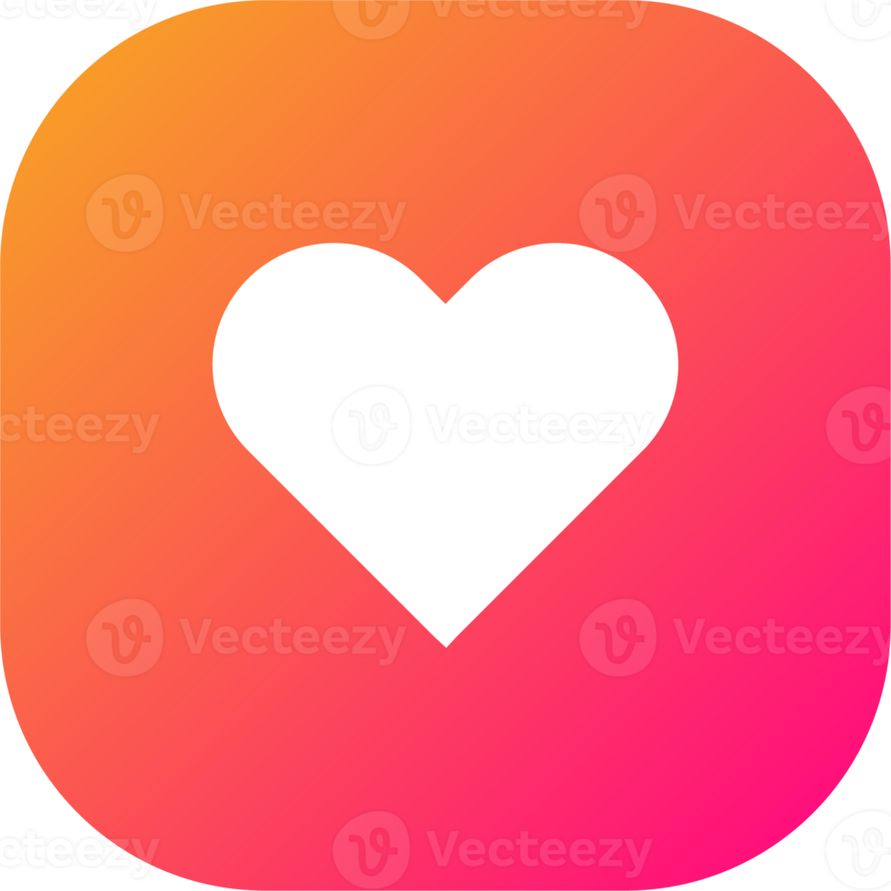 Heart icon in gradient colors. Love signs illustration. png