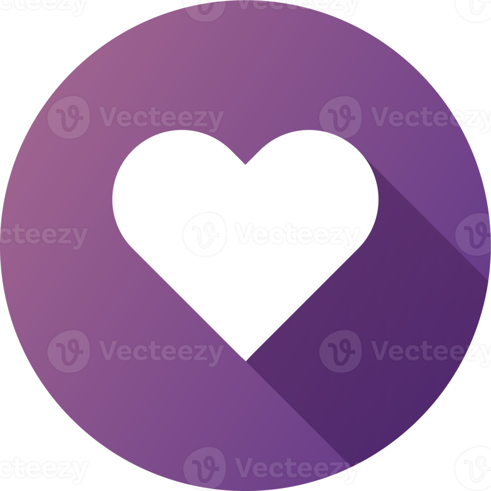 Heart icon in flat design style. Love signs illustration. png