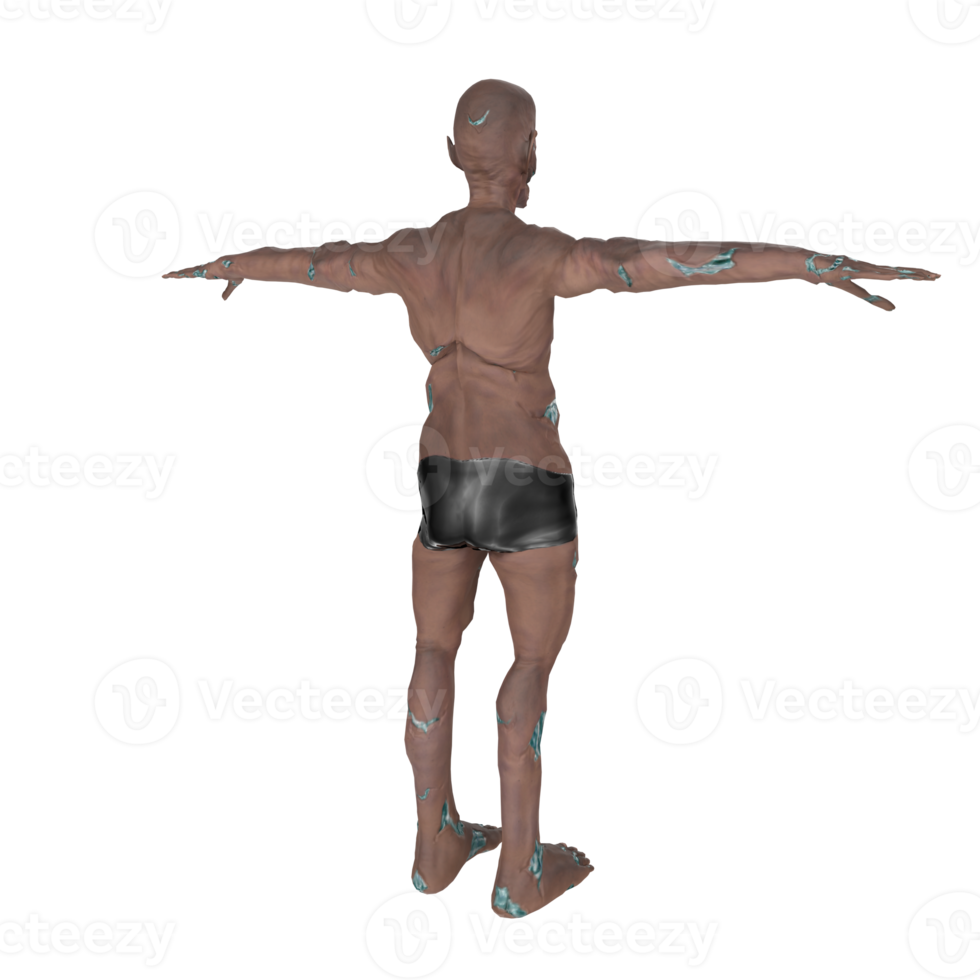 3D Rendering Of Zombie Man png