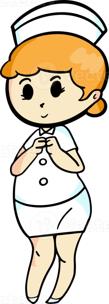 The nurse cartoon style for medical or health concept png