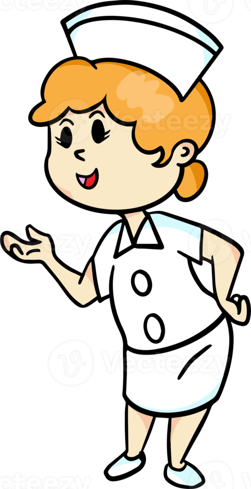 The nurse cartoon style for medical or health concept png