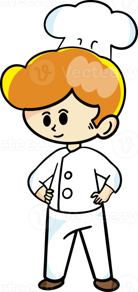de chef tekenfilm karakter tekening ontwerp voor voedsel concept png