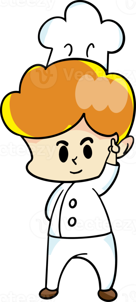 The chef cartoon character  drawing design for food concept png