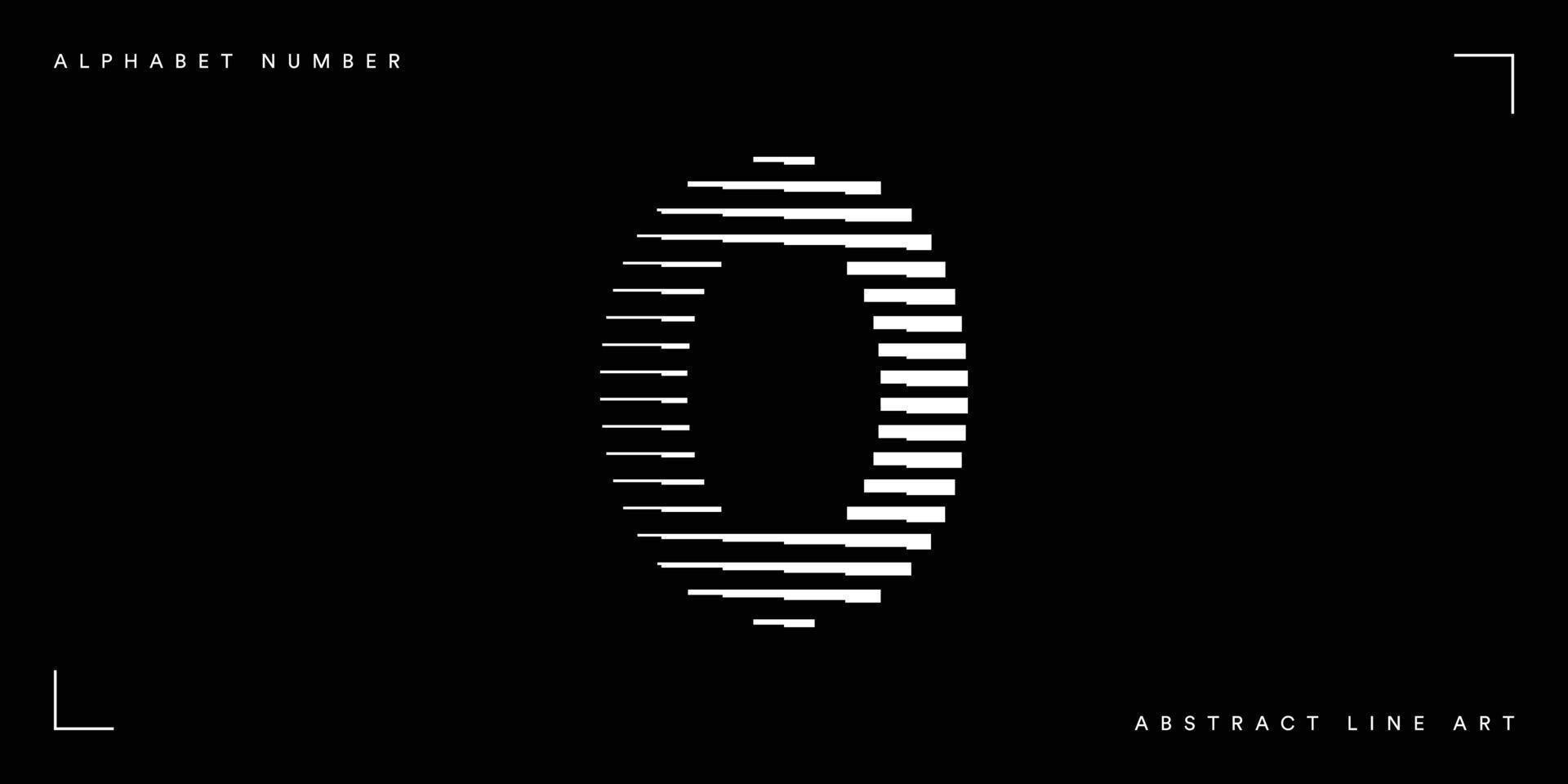 Number zero line art vector