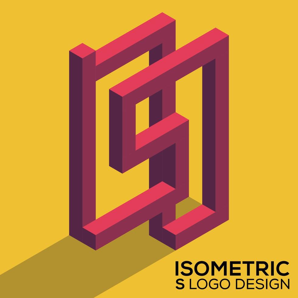 Letter 'S' isometric logo 3d flat design. Creative vector Graphic monograms.