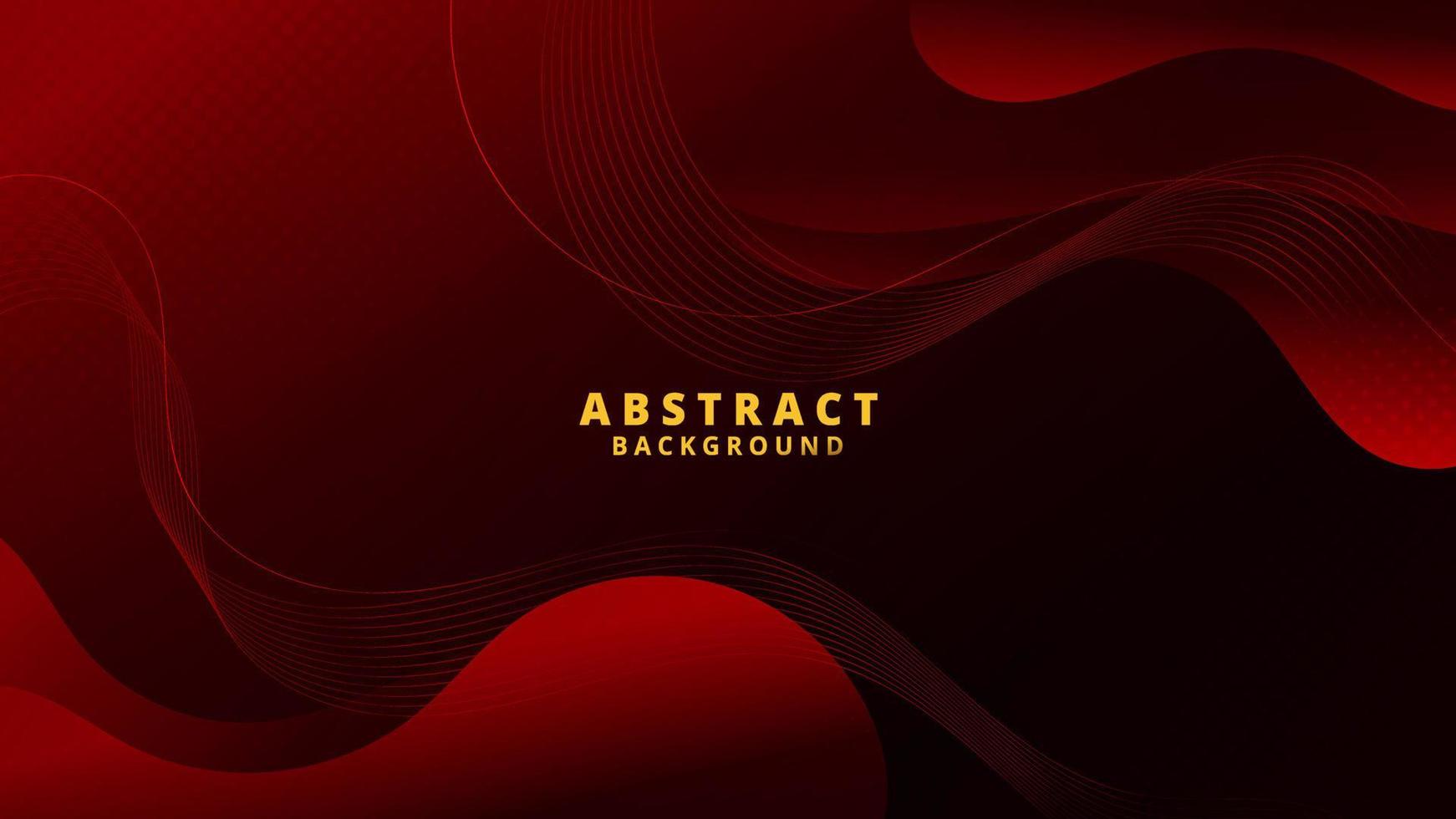 Abstract Red Fluid Wave Background vector