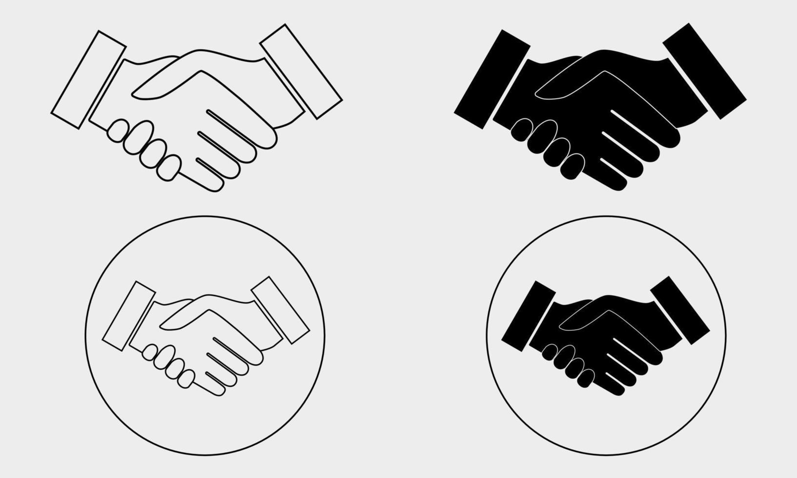 Hand shake icon set vector