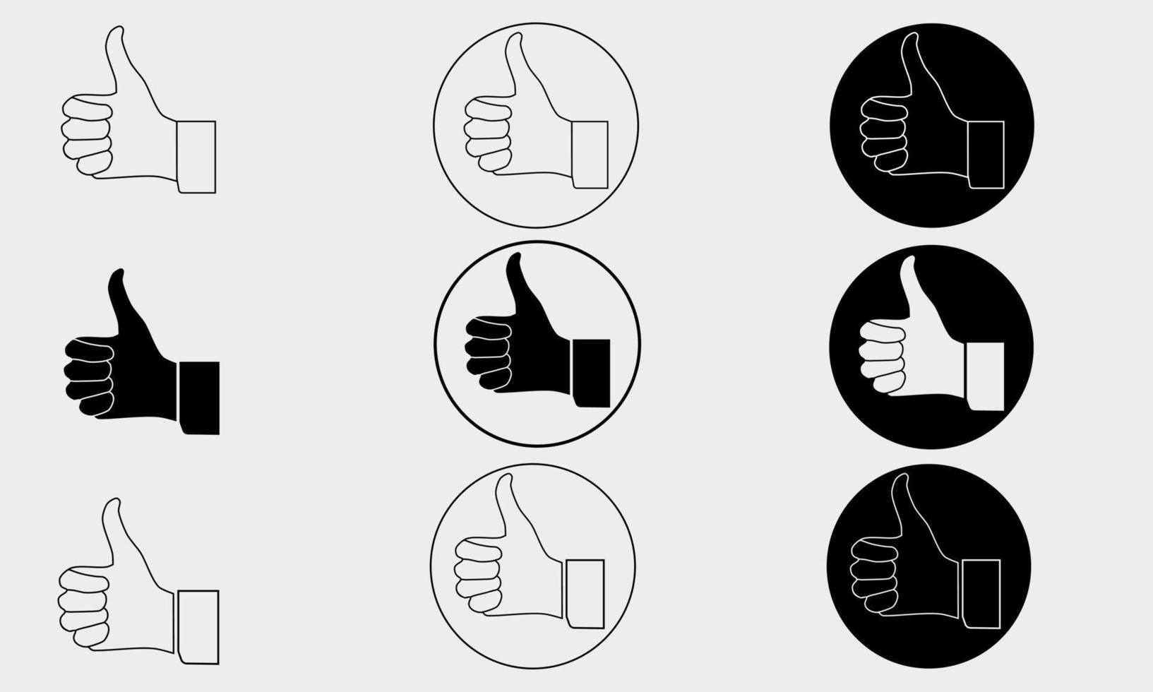 Hand with thumb up and like vector icon