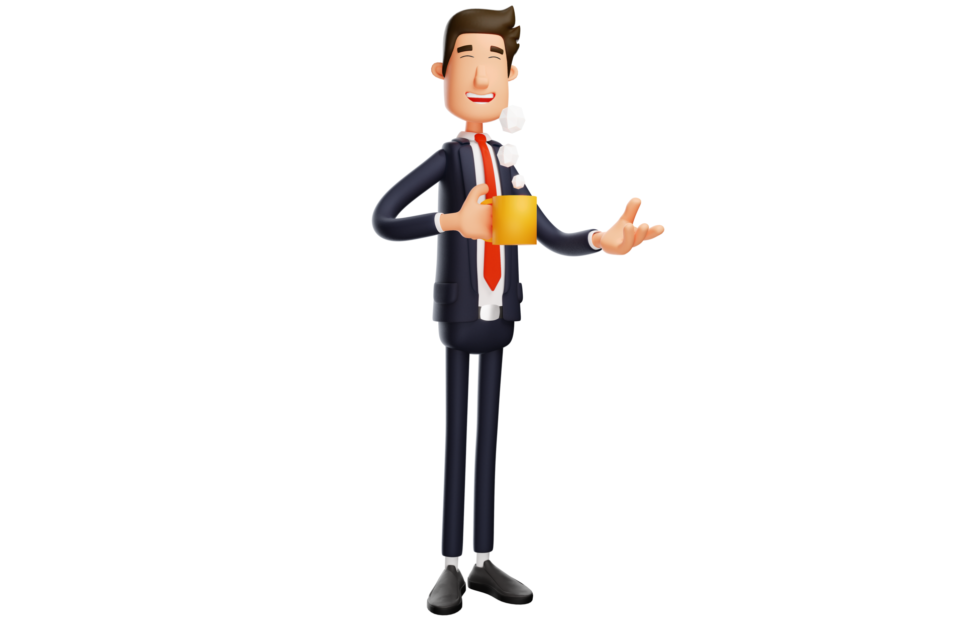 Free 3D illustration. 3D office worker Cartoon Character talking. Handsome office worker holding glass of drink puffing smoke. Smiling office worker. 3D Cartoon Character 17172823 PNG with Transparent Background Free 3D illustration. 3D office worker Cartoon Character talking. Handsome office worker holding glass of drink puffing smoke. Smiling office worker. 3D Cartoon Character 17172823 PNG with Transparent Background