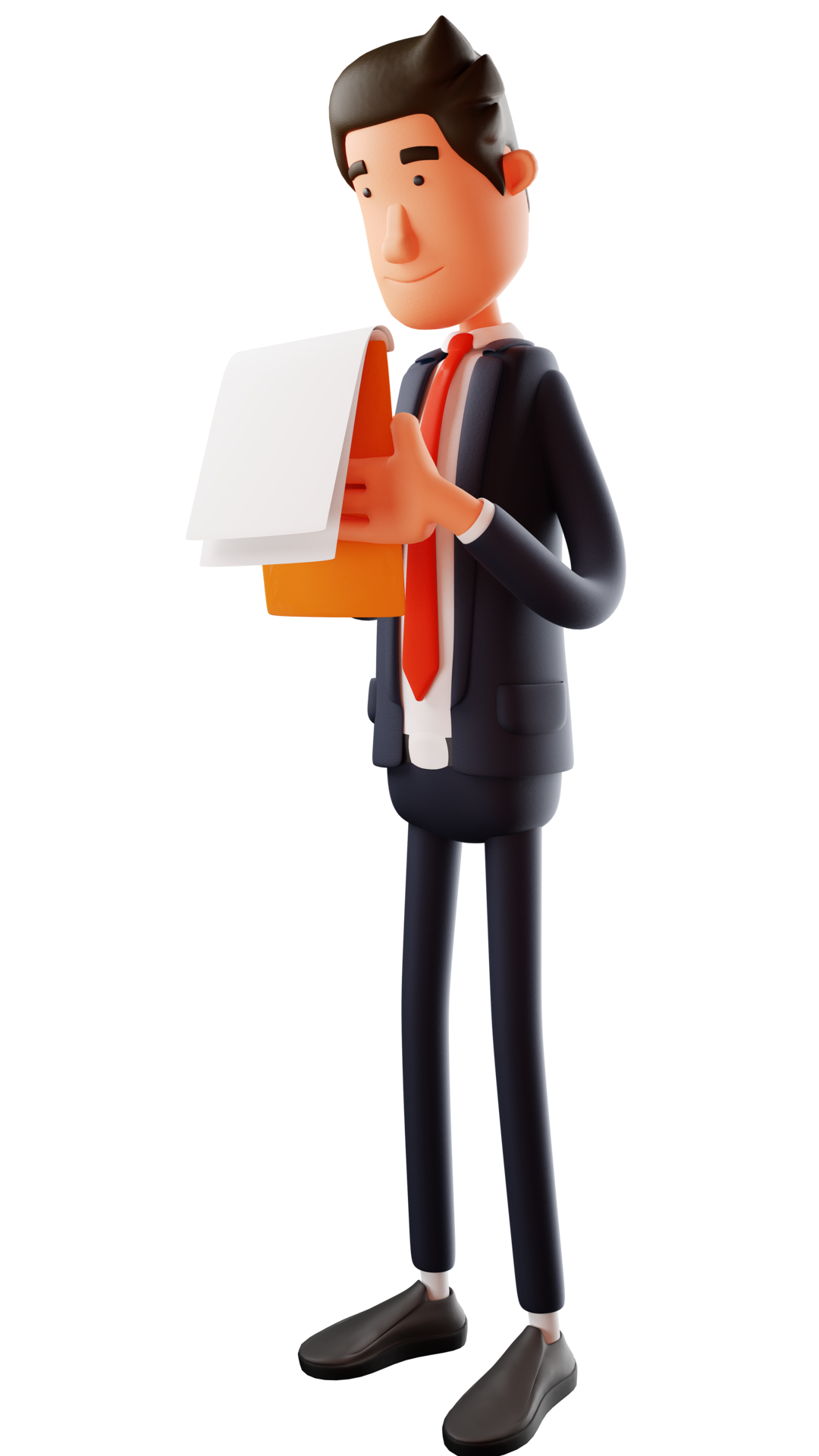 Free 3D illustration. Diligent office worker 3D Cartoon Character. Worker  cartoon holding a notebook. Young worker is checking records seriously. 3D  Cartoon Character 17172828 PNG with Transparent Background