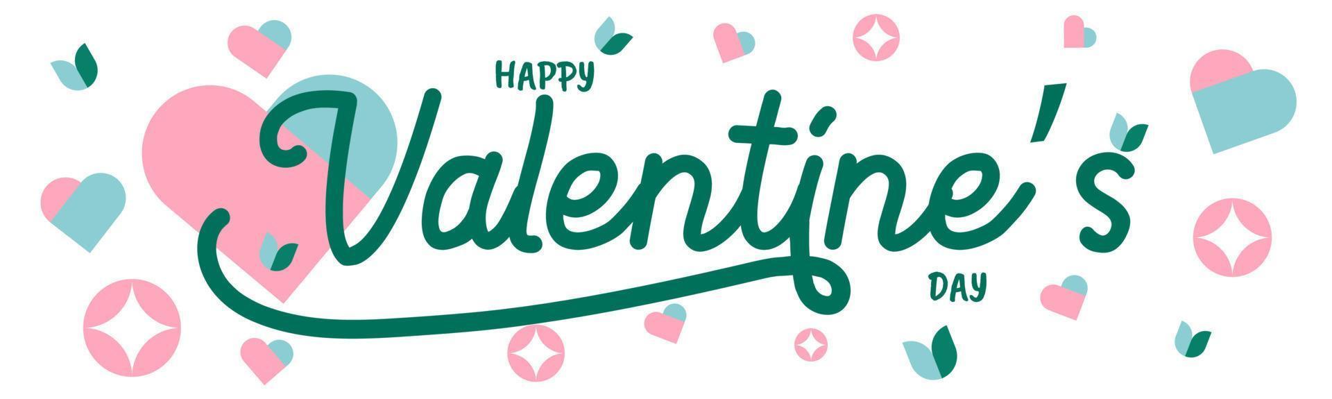 Happy Valentine's Day typography poster with handwritten calligraphic text, Valentine Design with heart shaped icon. February 14th. isolated on white background. Vector illustration