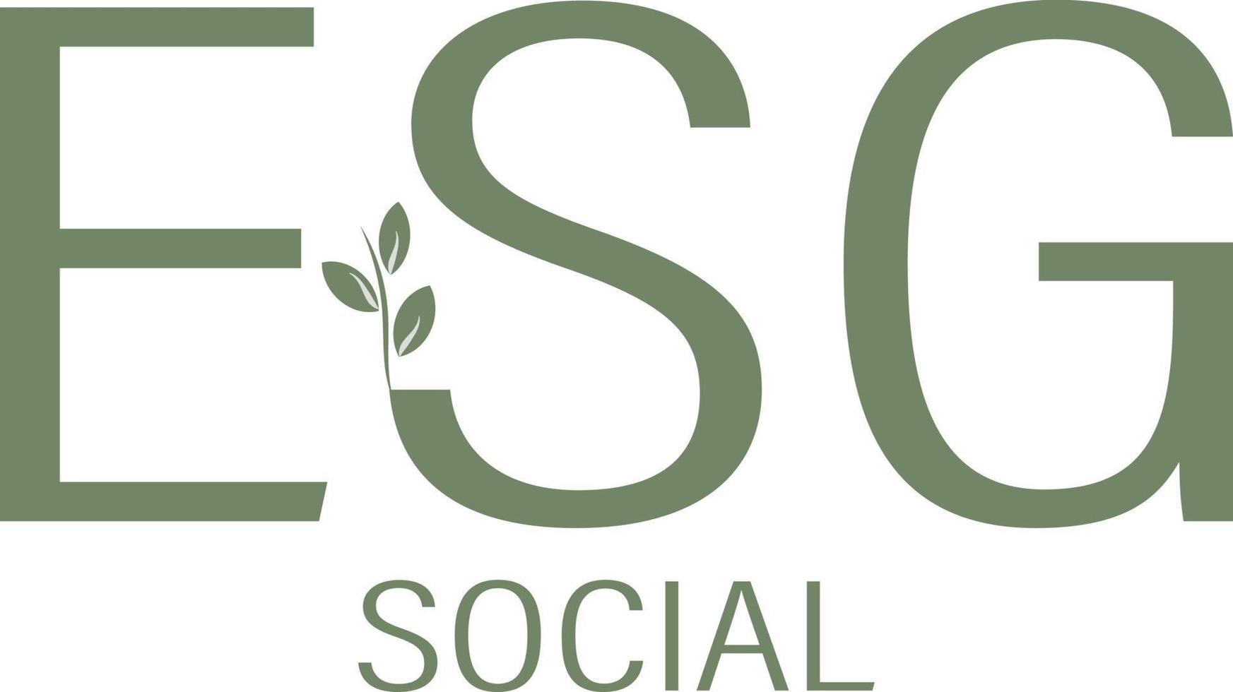 ESG lettering in simple font for ecology banner. Letter ESG social. Vector illustration