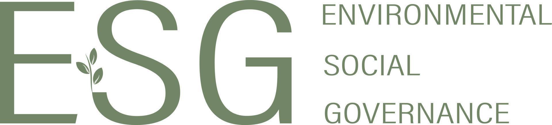 ESG lettering in simple font for ecology banner. Letter ESG environmental social and governance . Vector illustration