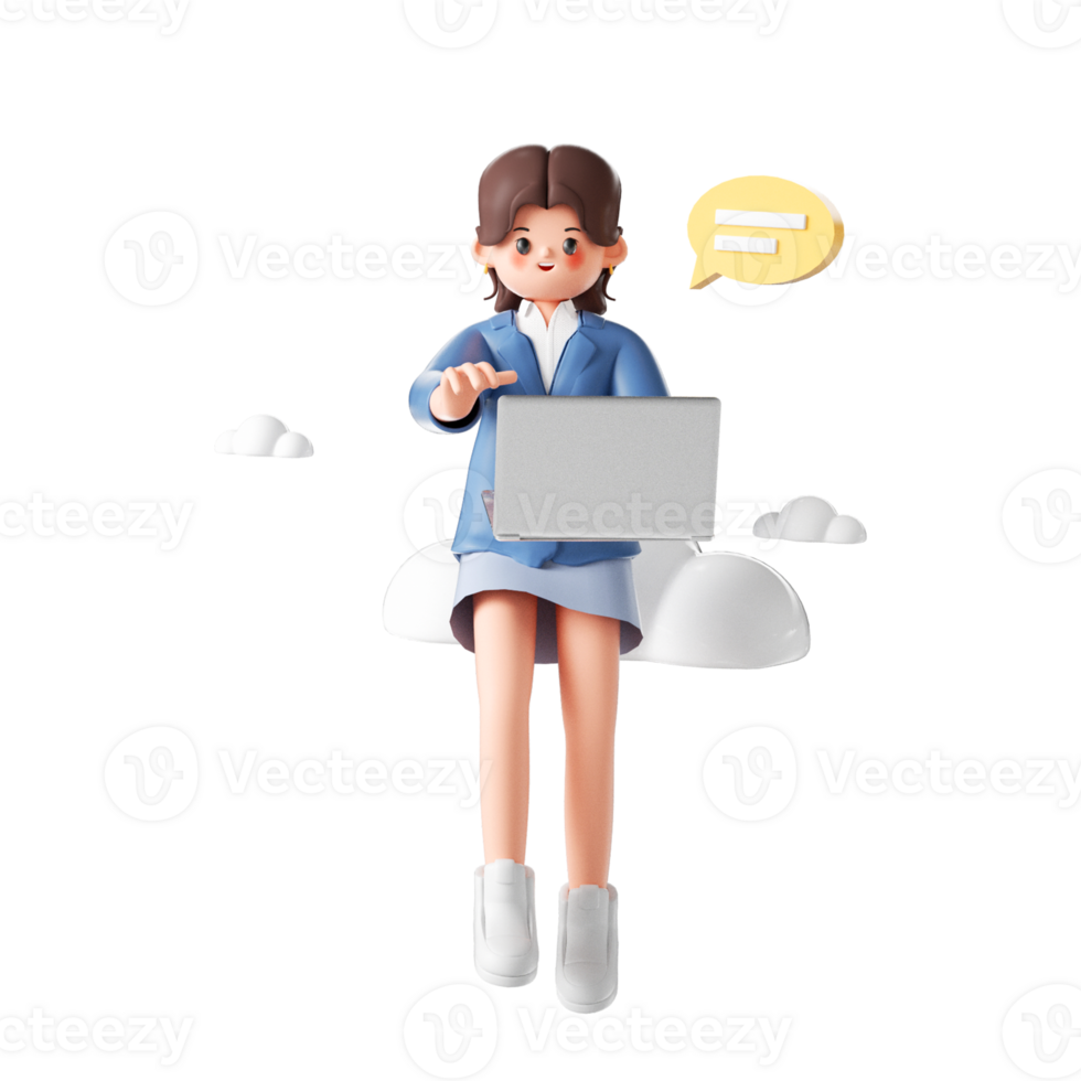 3D cartoon professional woman png