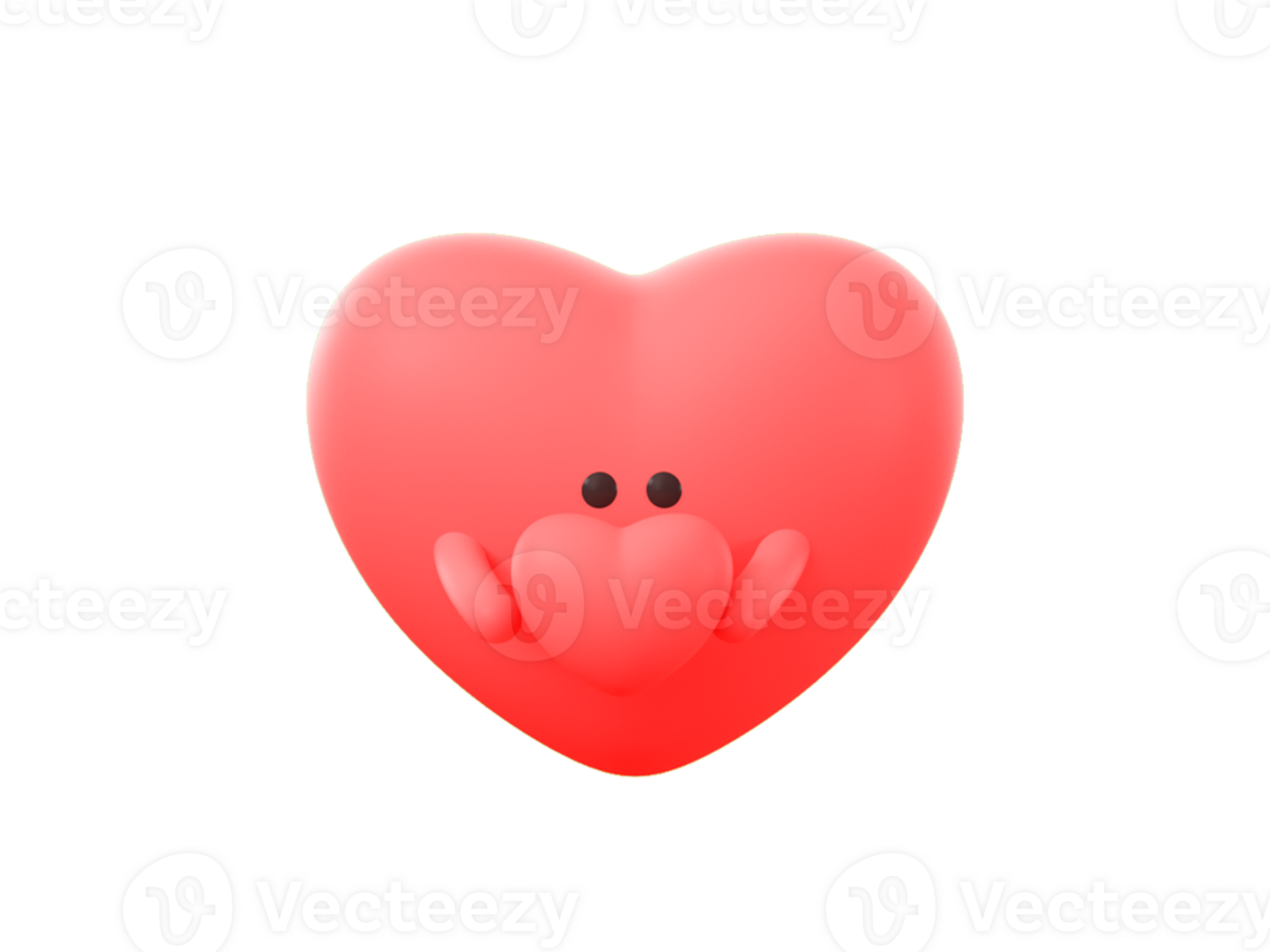 3d rendering of valentine's day cartoon elements png