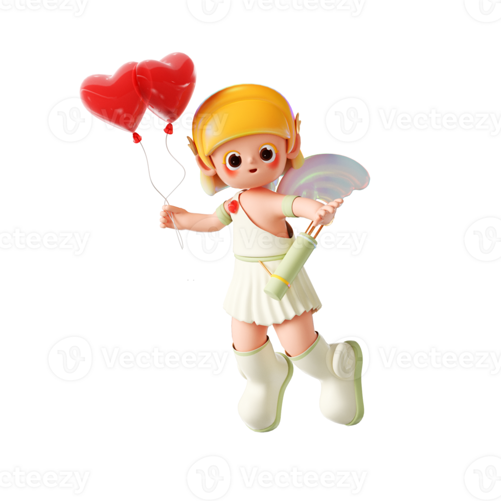 3d interpretazione di Cupido cartone animato Immagine png