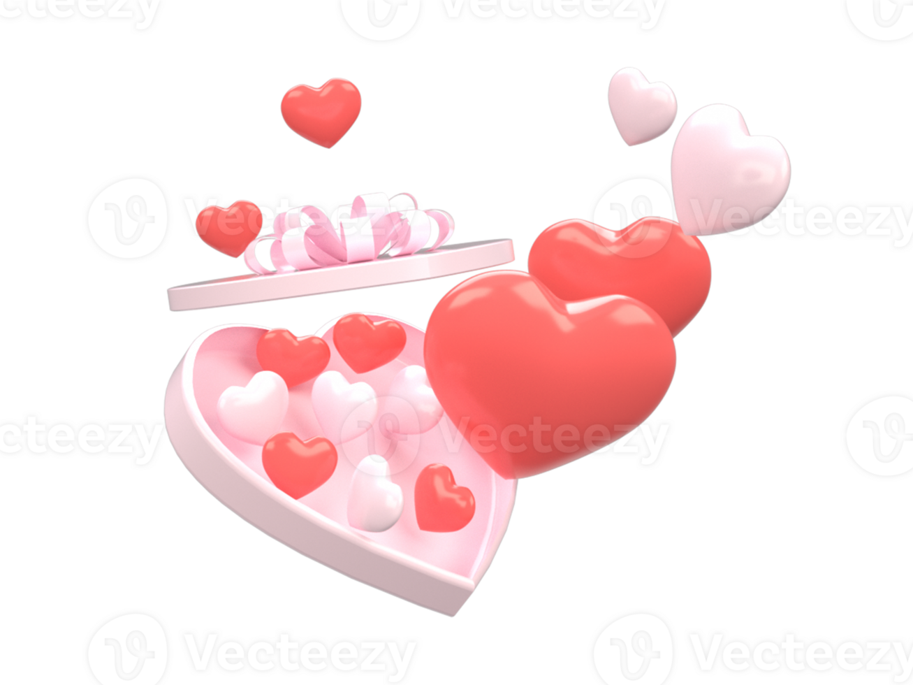 3D-Rendering von Cartoon-Elementen zum Valentinstag png