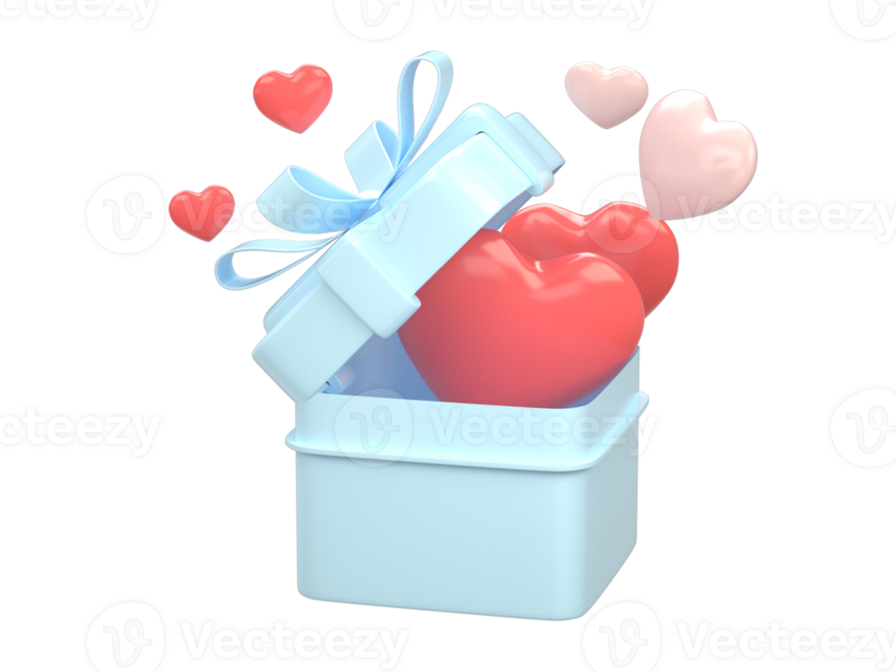 3d rendering of valentine's day cartoon elements png