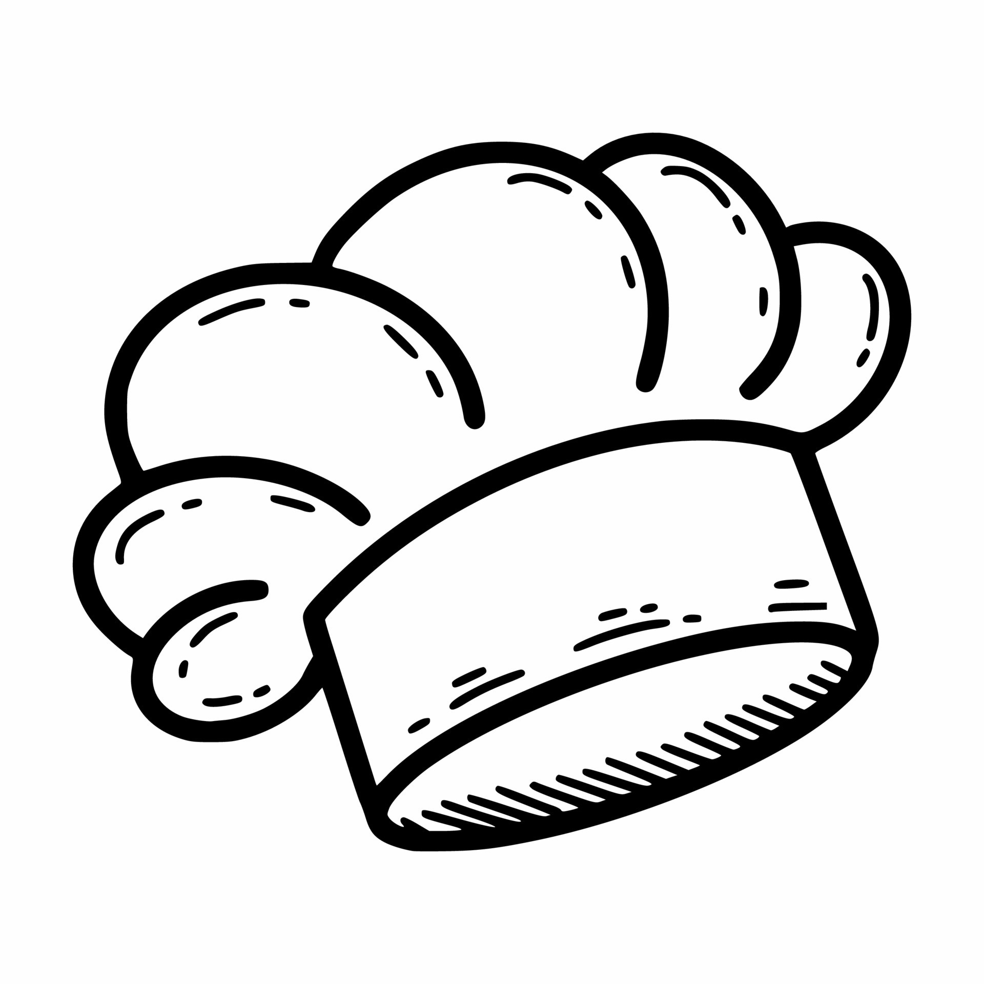 Chef's hat on white background. Kitchen uniform. Vector illustration in