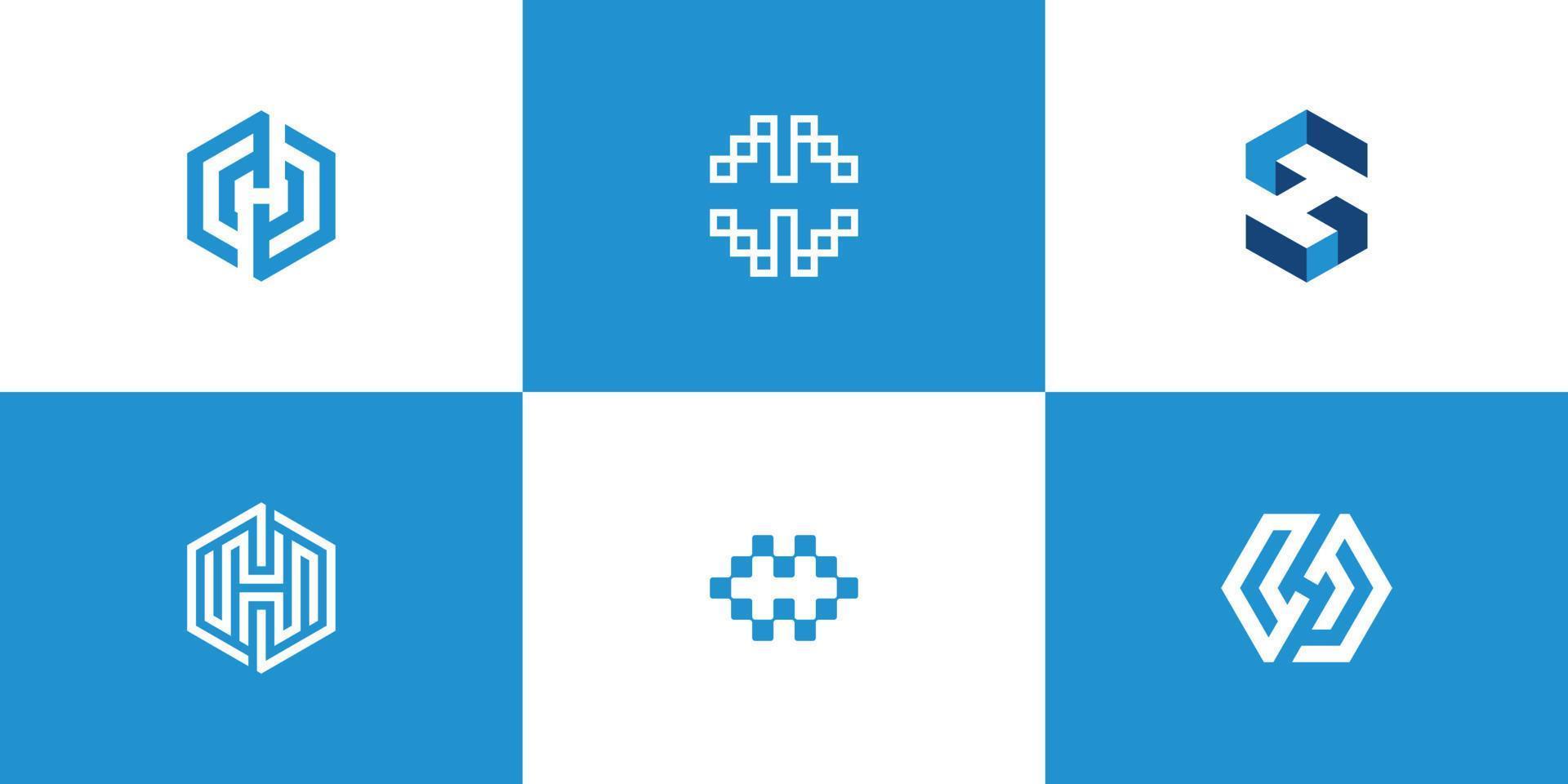 Initial H simple logo design minimalist vector