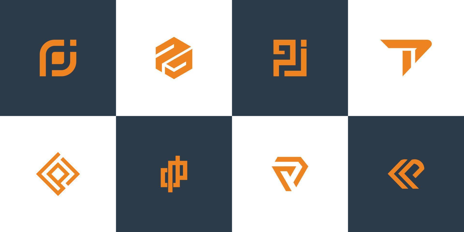 diseño de logotipo de letra pj sobre fondo de lujo. concepto de logotipo de letra de iniciales de monograma jp. diseño de icono pj. jp elegante y profesional vector