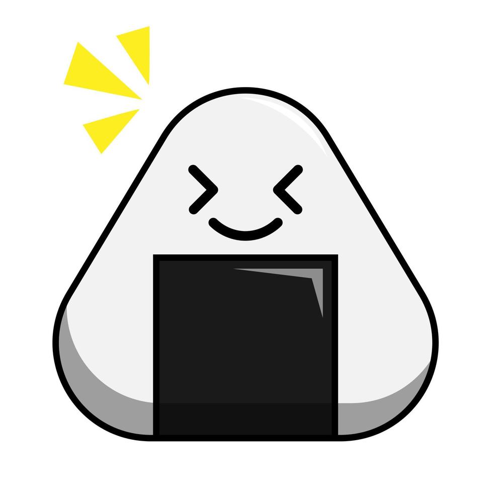 Smiling Onigiri character design. Onigiri vector design.