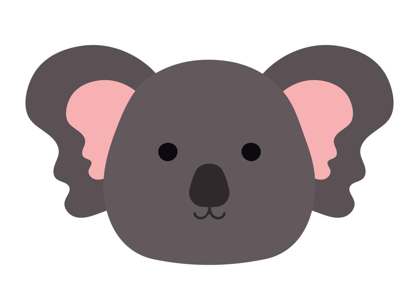 lindo koala cara animal salvaje personaje en dibujos animados vector ilustración