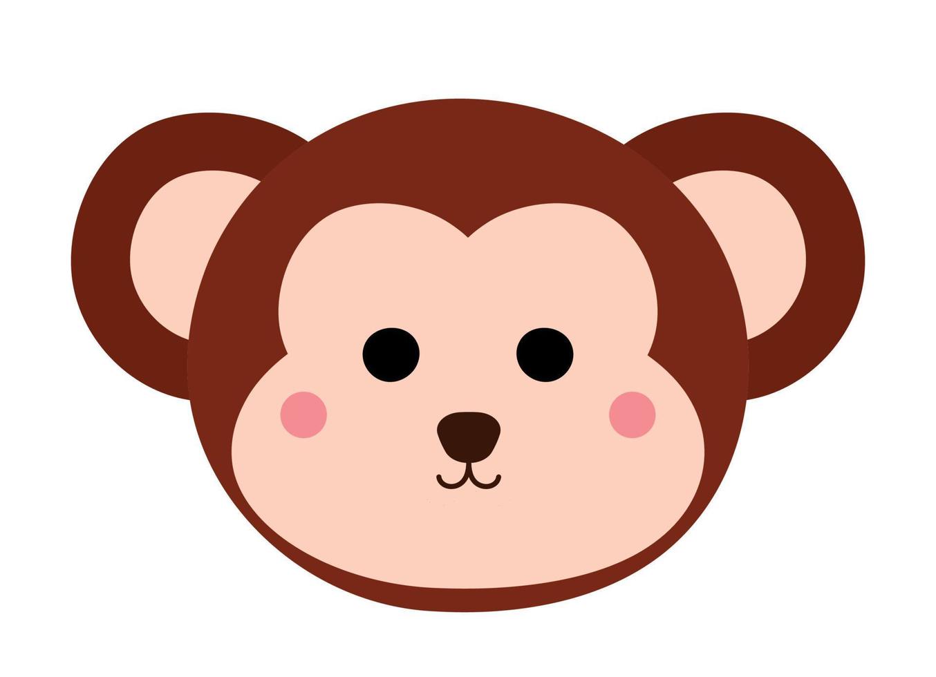 lindo pequeño mono cara animal salvaje personaje en dibujos animados vector ilustración