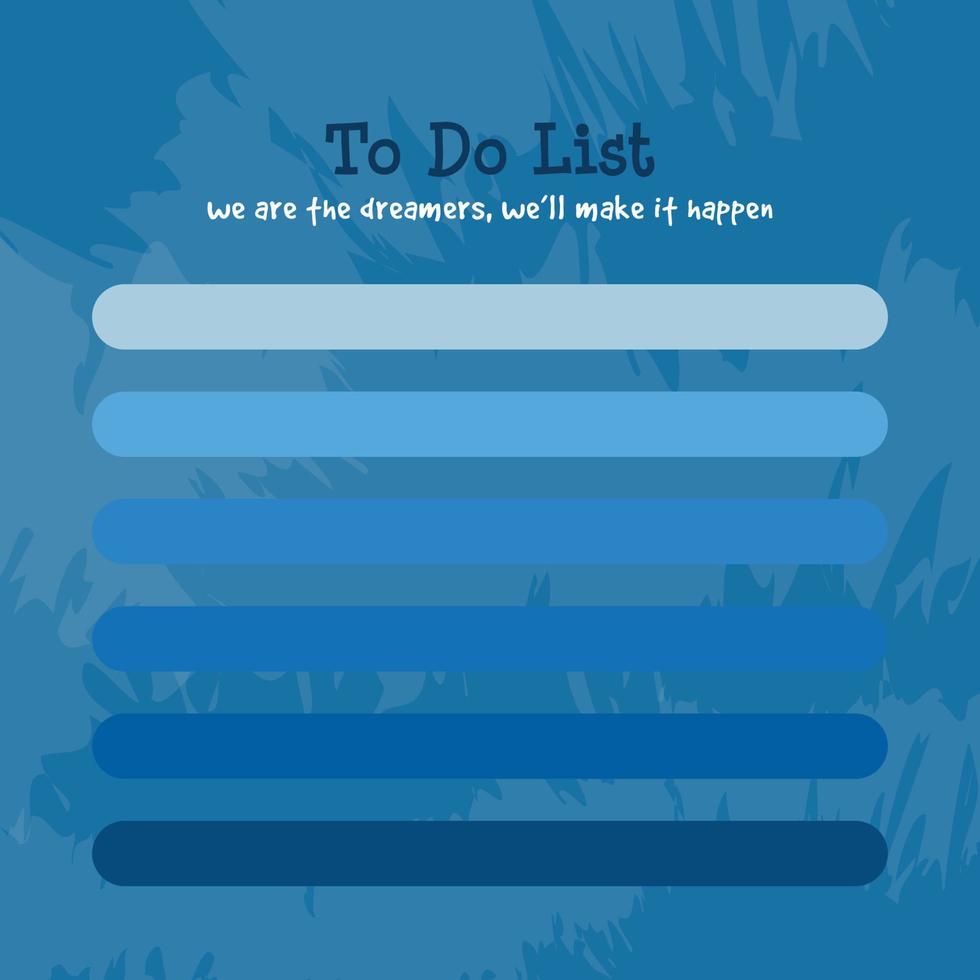 Blue To Do List Bullet Journal Planner Template Vector Illustration