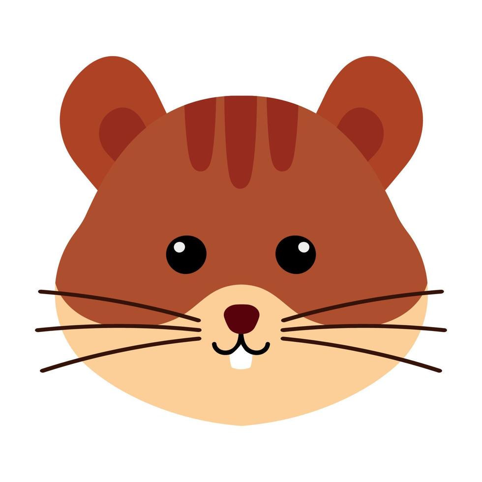 Cute Squirrel Head Pet and Rodent Animal Character in Animated Cartoon Vector Illustration